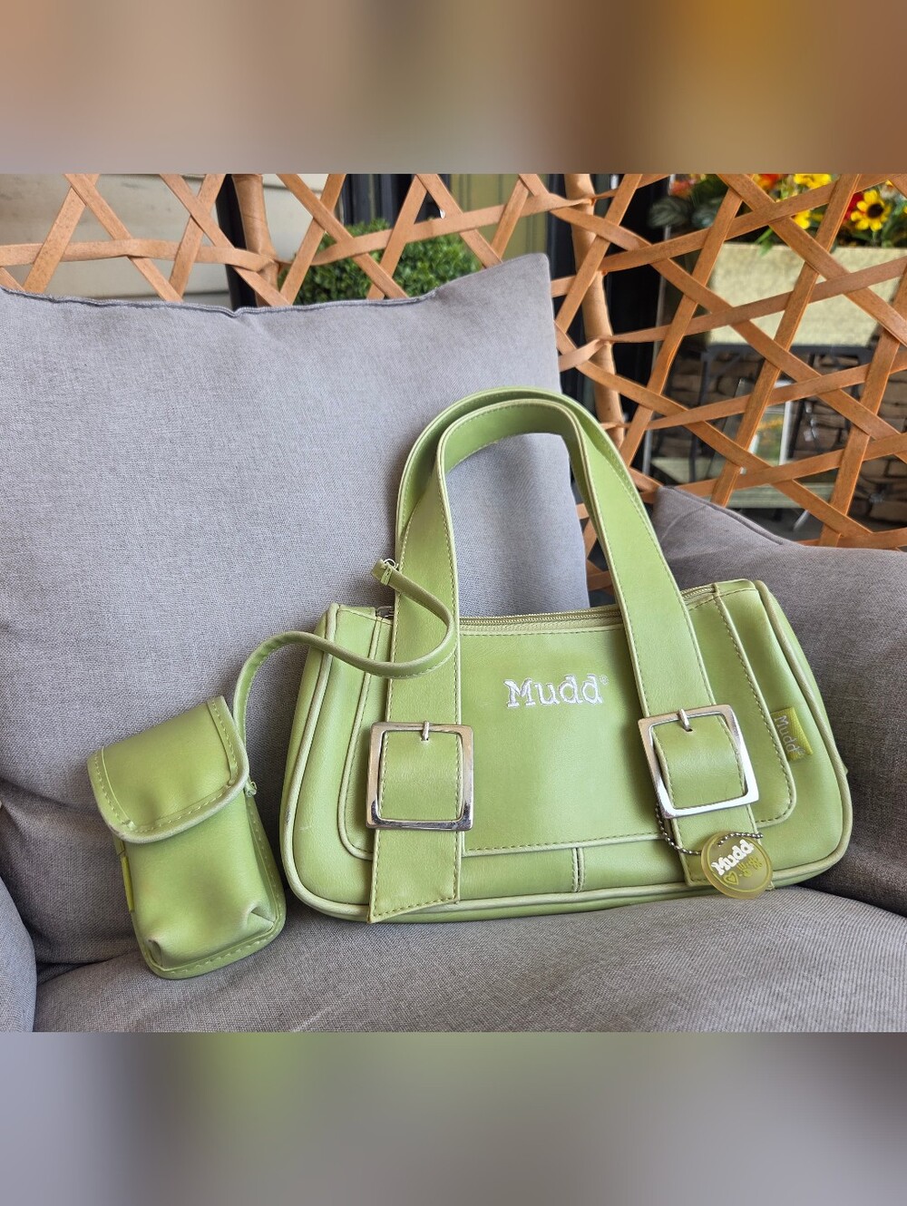 RARE Y2K Vintage Green Mudd Mini Purse With Phone Wristlet